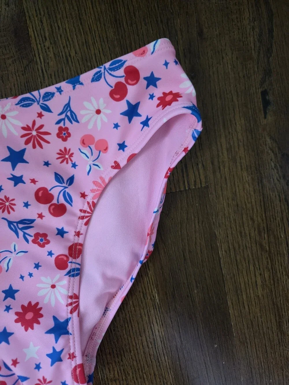 Cat & Jack Girls Large 10/12 Pink Cherries Swim Bottoms